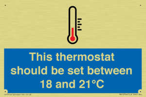 This thermostat should be set between 18 and 21°C